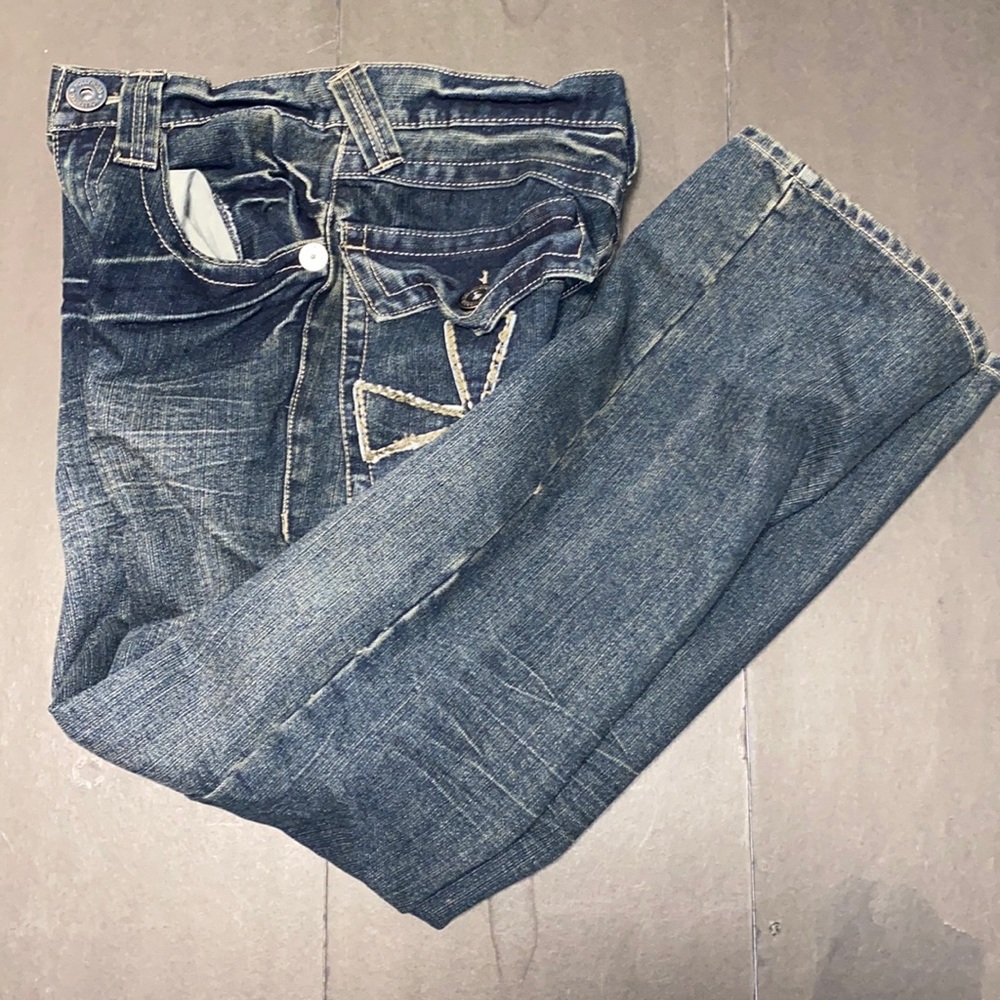 Hollywood The Jean People Size 16 Low Boot Cut Faded Denim Jeans